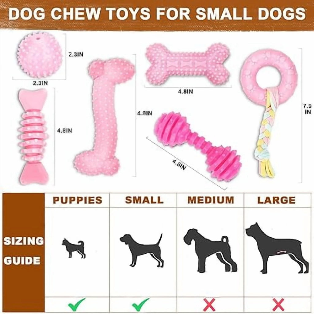 6-Pack Interactive Puppy Chew Toys for Small Dogs, Durable Soft Teething Toys, Blue Dog Toys for Puppies, Safe Non-Toxic Dental Chew Toys for Training, Play and Entertainment