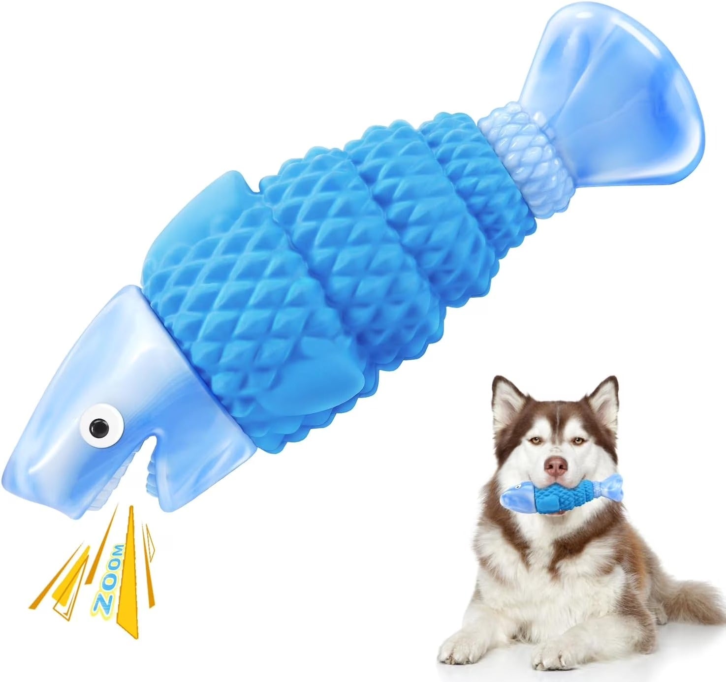 Indestructible Dog Chew Toys for Aggressive Chewers, Durable Squeaky Chew Toys for Large and Medium Dogs, Tough Interactive Puppy Toys for Dental Care, Training, and Indoor/Outdoor Play