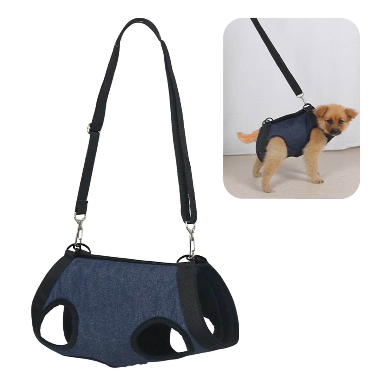 Dog Vest Sling Harness for Elderly or Disabled Dogs, Breathable Padded Pet Support Harness with Lifting Handle for Outdoor Walks, Training, Rehabilitation and Mobility Assistance