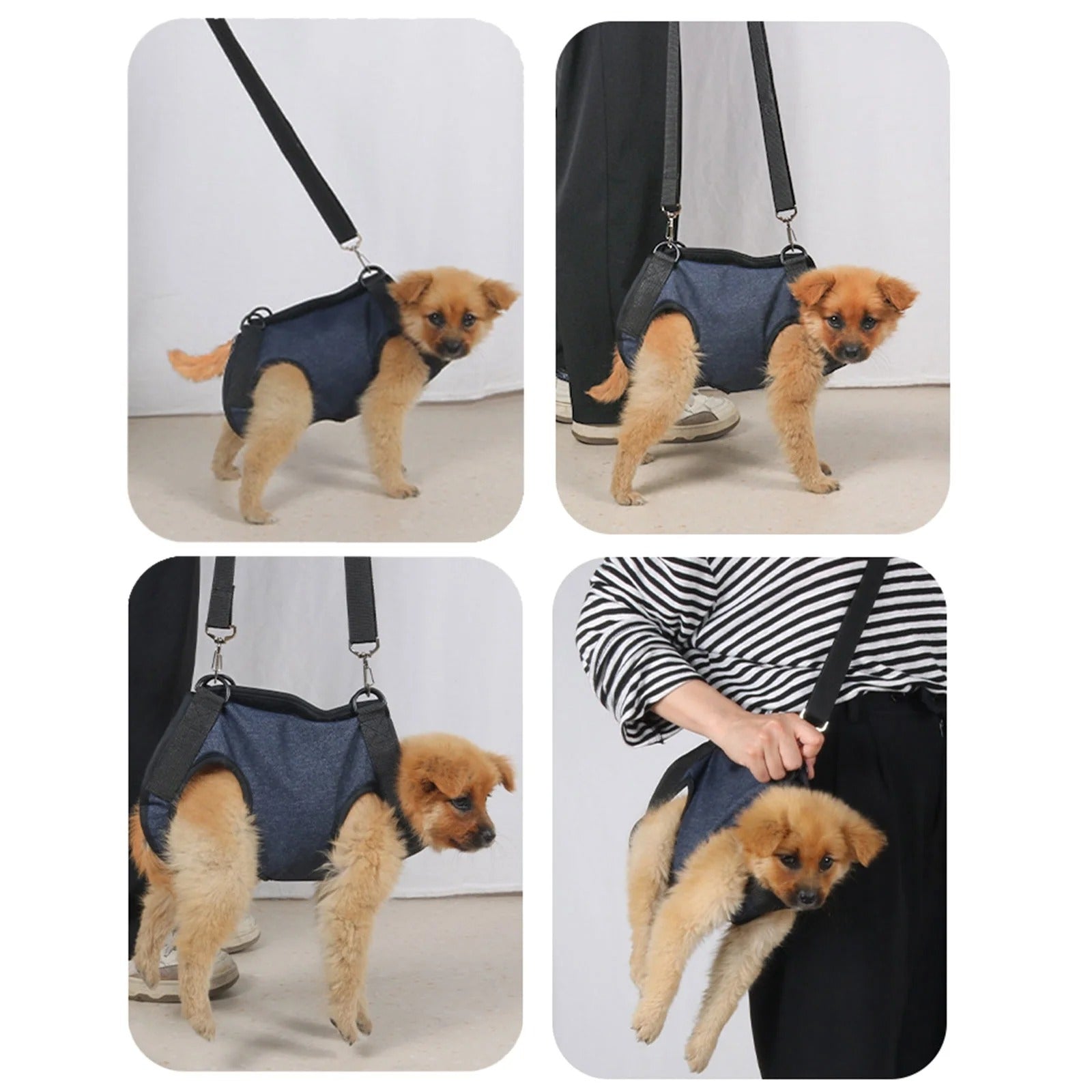 Dog Vest Sling Harness for Elderly or Disabled Dogs, Breathable Padded Pet Support Harness with Lifting Handle for Outdoor Walks, Training, Rehabilitation and Mobility Assistance