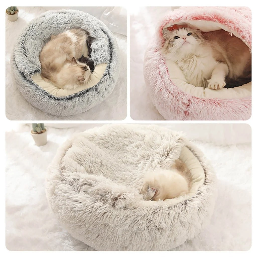 Luxury Small Dog Bed for Indoor Puppies and Tiny Dogs Round Plush Pet Cushion Washable Anti-Slip Bottom Soft Cozy Winter Sleeping Mat for Kittens and Small Breeds 15 Inches
