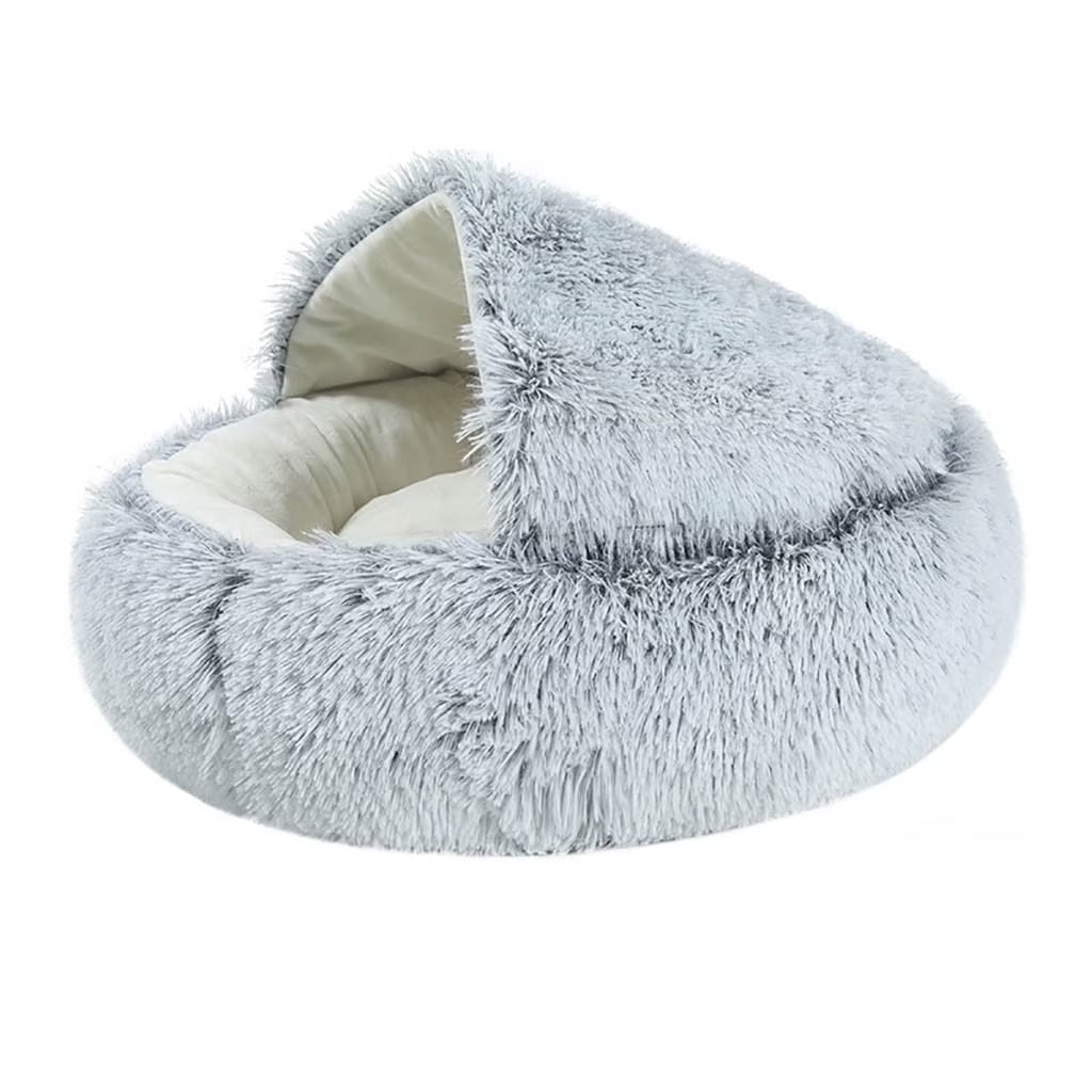 Luxury Small Dog Bed for Indoor Puppies and Tiny Dogs Round Plush Pet Cushion Washable Anti-Slip Bottom Soft Cozy Winter Sleeping Mat for Kittens and Small Breeds 15 Inches