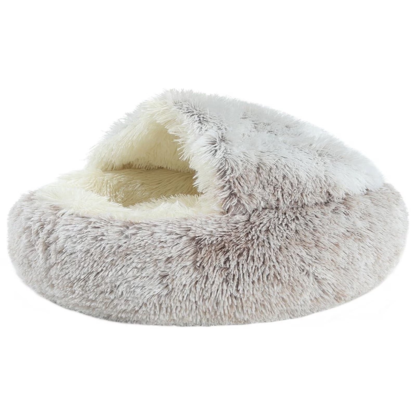 Luxury Small Dog Bed for Indoor Puppies and Tiny Dogs Round Plush Pet Cushion Washable Anti-Slip Bottom Soft Cozy Winter Sleeping Mat for Kittens and Small Breeds 15 Inches