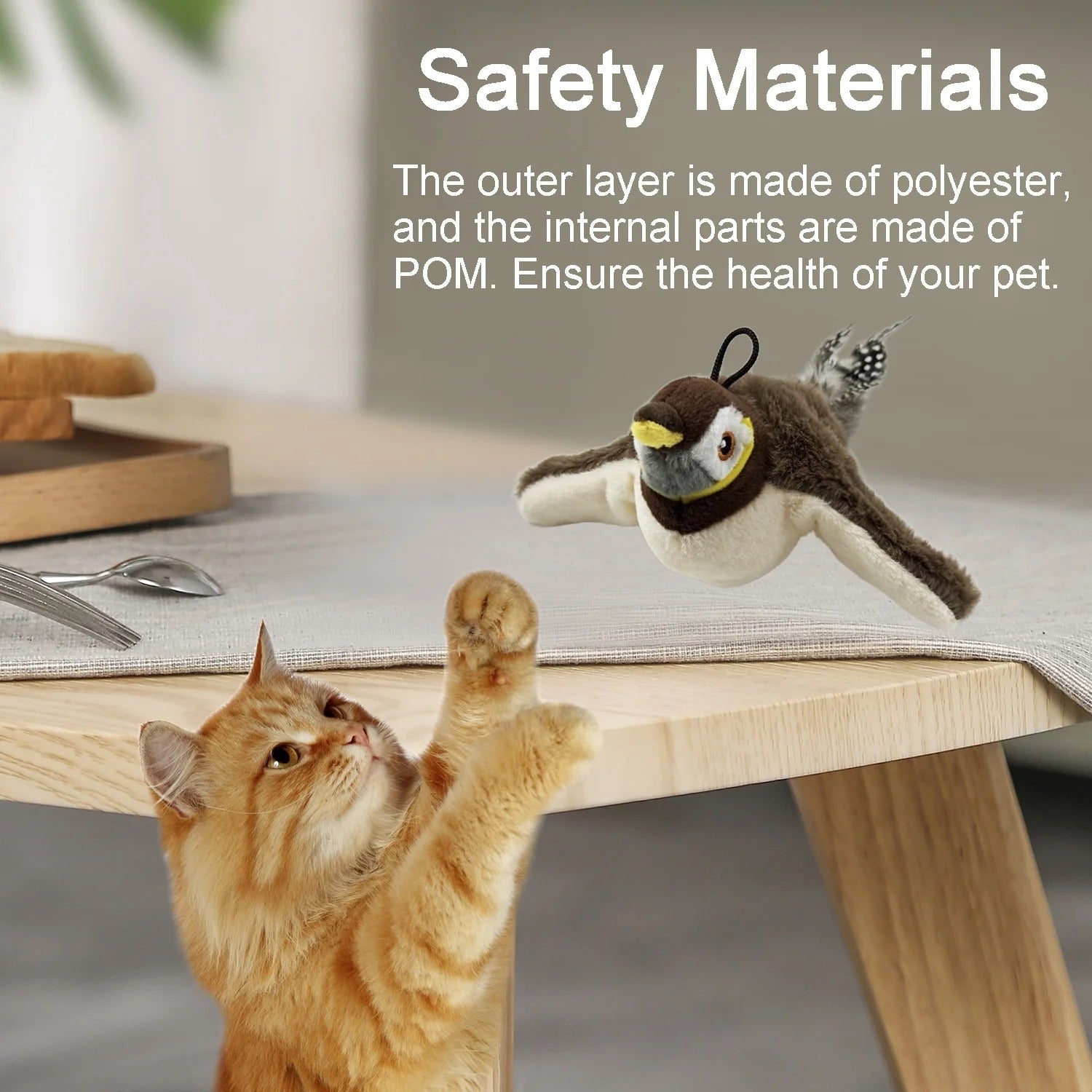 Interactive Flapping Bird Cat Toy Rechargeable Touch-Activated Kicker Catnip Play Toy for Kittens and Cats Realistic Wing Movement Exercise and Hunting Simulation Indoor Fun