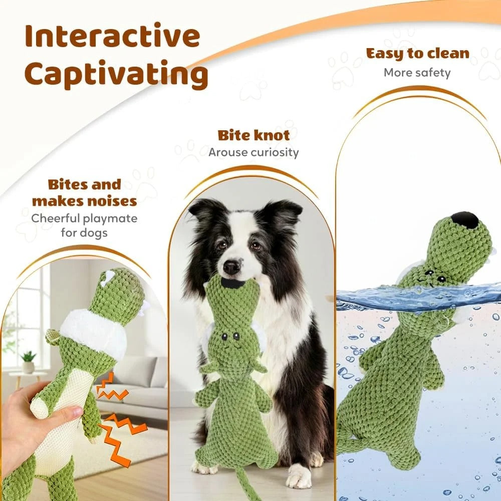 Reinforced Plush Dog Toy for Small and Medium Dogs, Durable Multi-Layer Squeaky Animal Toy with Textured Surface for Chewing, Interactive Play, and Daily Engagement