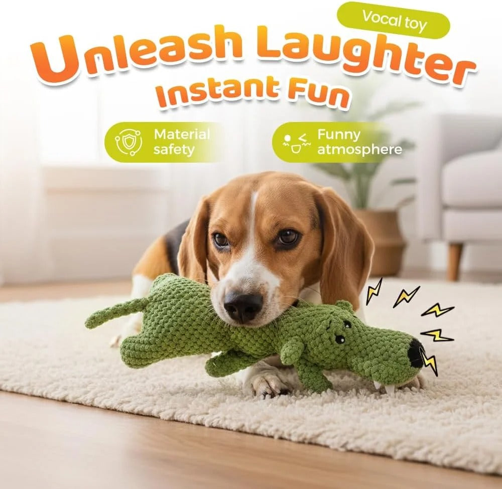 Reinforced Plush Dog Toy for Small and Medium Dogs, Durable Multi-Layer Squeaky Animal Toy with Textured Surface for Chewing, Interactive Play, and Daily Engagement