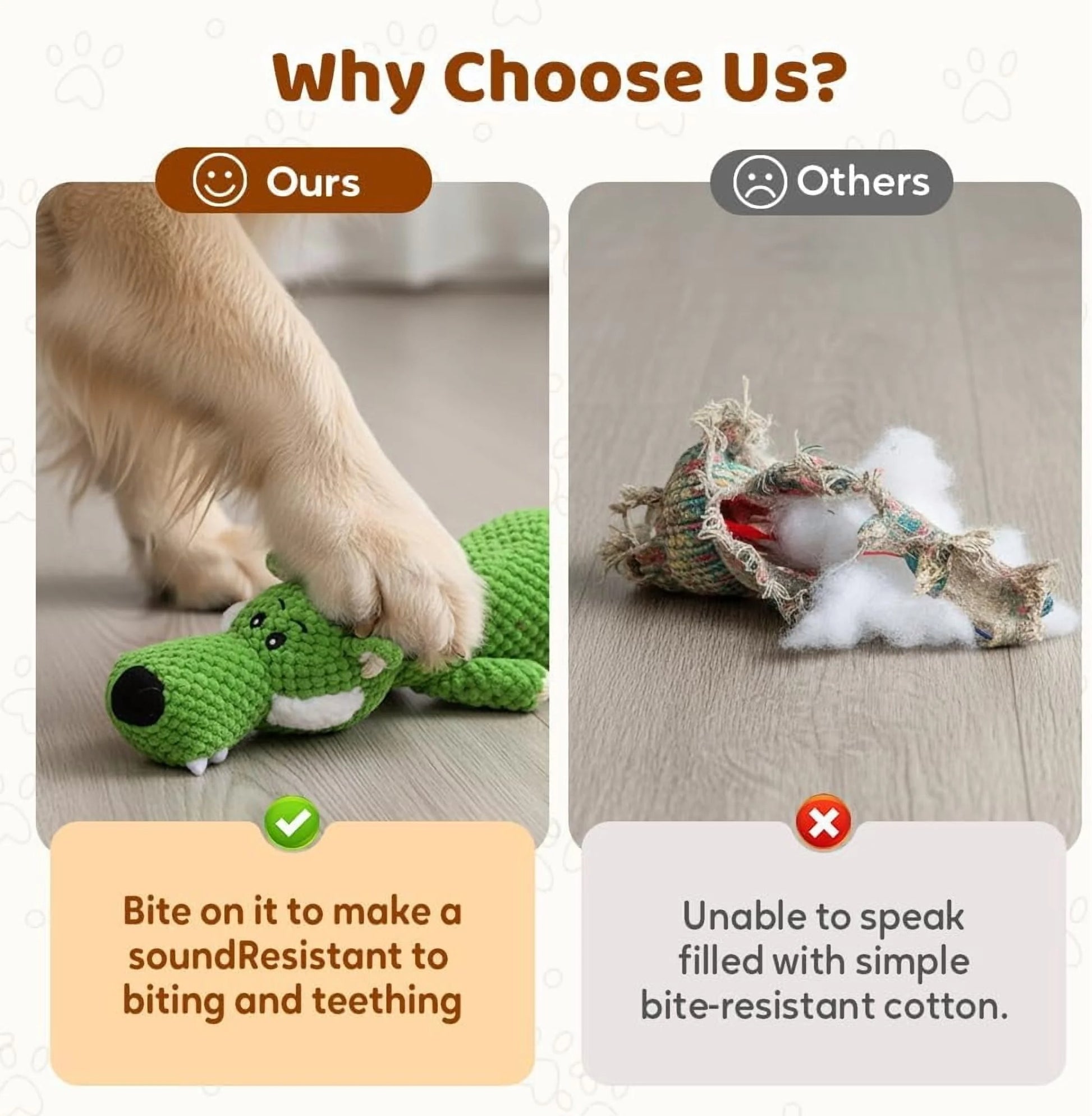 Reinforced Plush Dog Toy for Small and Medium Dogs, Durable Multi-Layer Squeaky Animal Toy with Textured Surface for Chewing, Interactive Play, and Daily Engagement