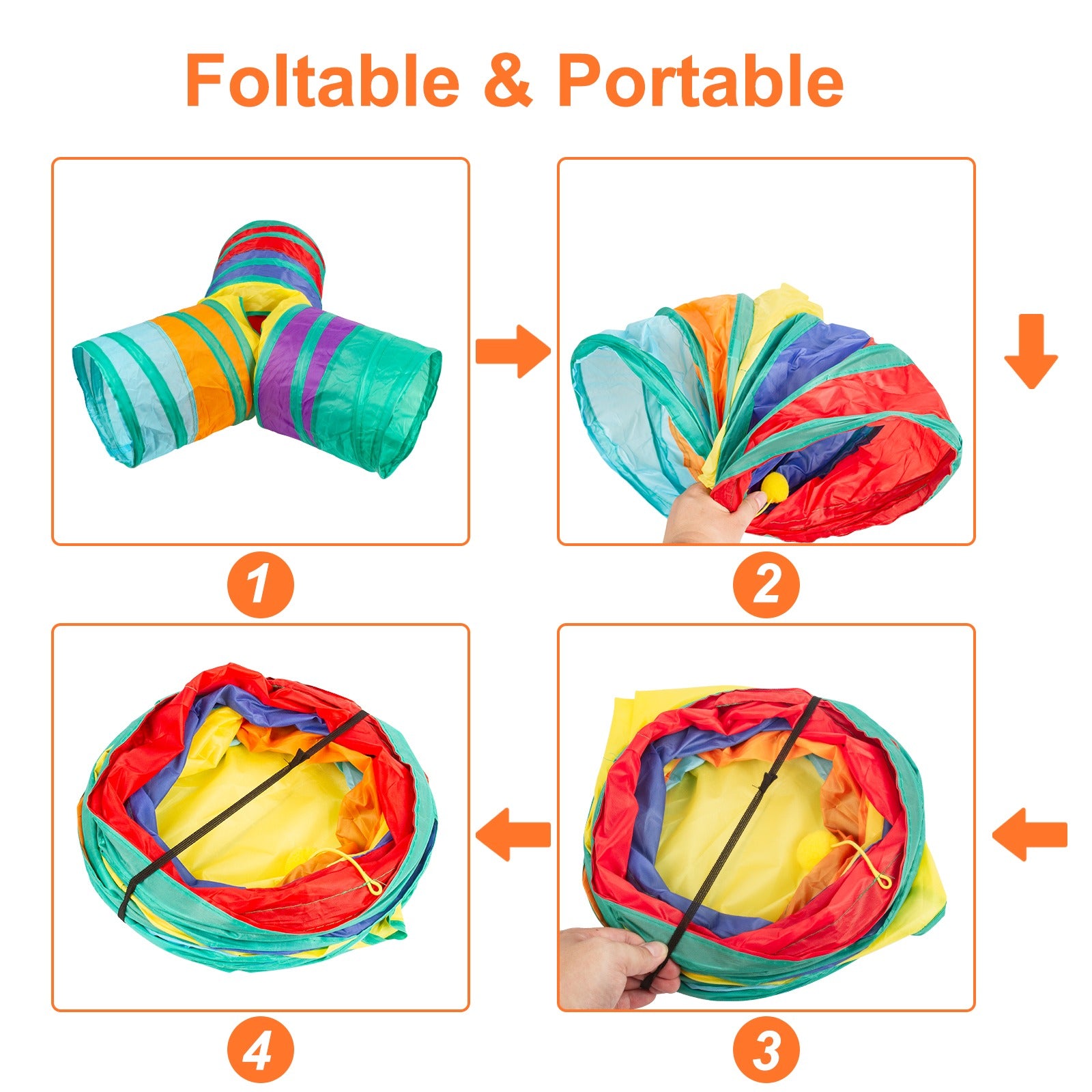 22PCS Interactive Cat Toys Set for Indoor Cats, Kitten Play Variety Pack with Collapsible Tunnel, Feather Wand Teasers, Bell Balls, Fluffy Mouse Toys and Spring Toys for Active Fun and Exercise