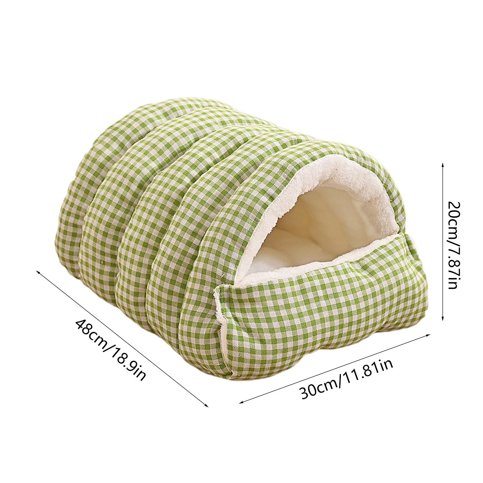 2PCS Semi-Enclosed Cat Beds for Indoor Cats, Plush Covered Cat Cave with Soft Detachable Cushion, Large Cozy Sleeping Space for Kittens, Small Cats and Small Dogs, Portable and Washable Pet Bed 30x30x28cm Multicolor