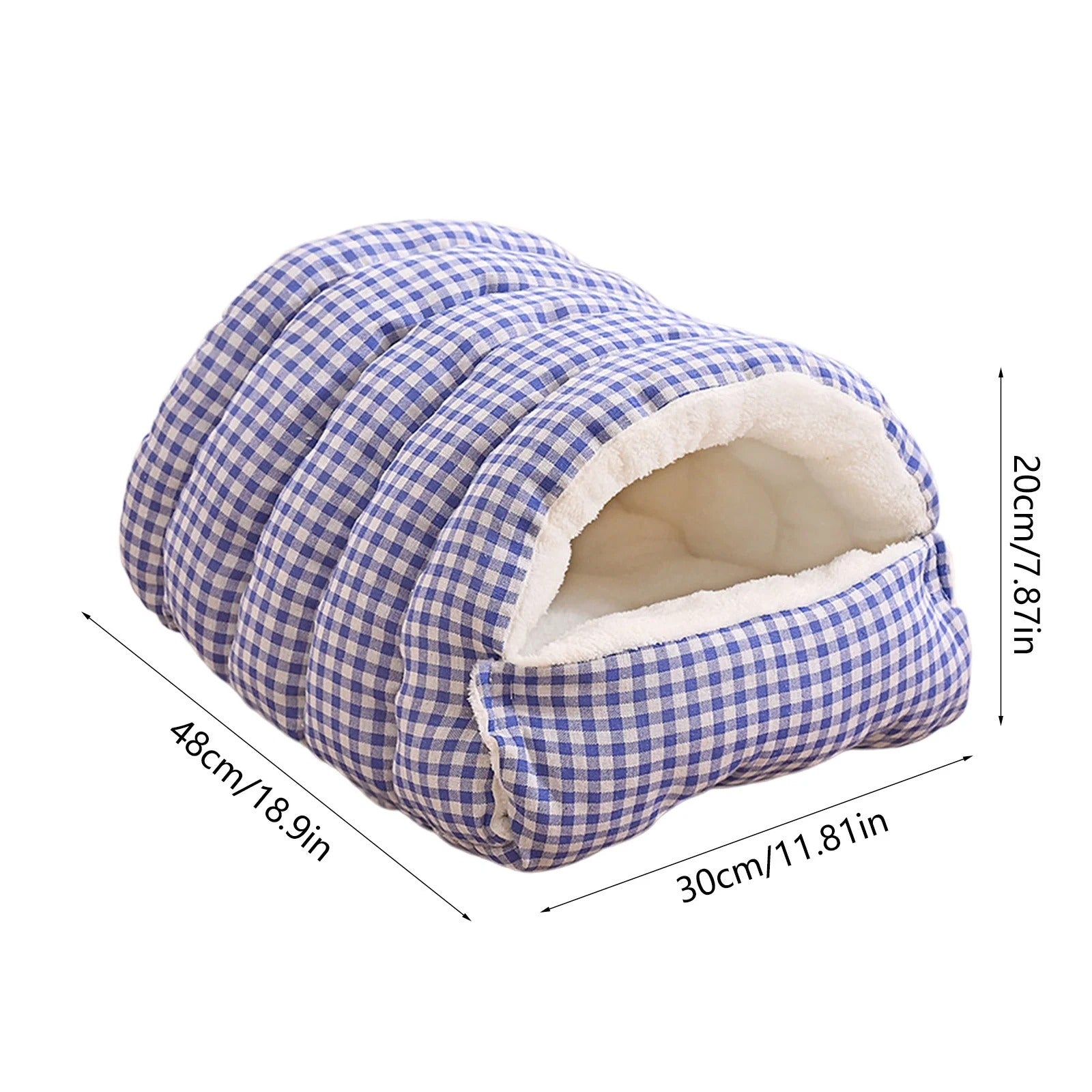 2PCS Semi-Enclosed Cat Beds for Indoor Cats, Plush Covered Cat Cave with Soft Detachable Cushion, Large Cozy Sleeping Space for Kittens, Small Cats and Small Dogs, Portable and Washable Pet Bed 30x30x28cm Multicolor