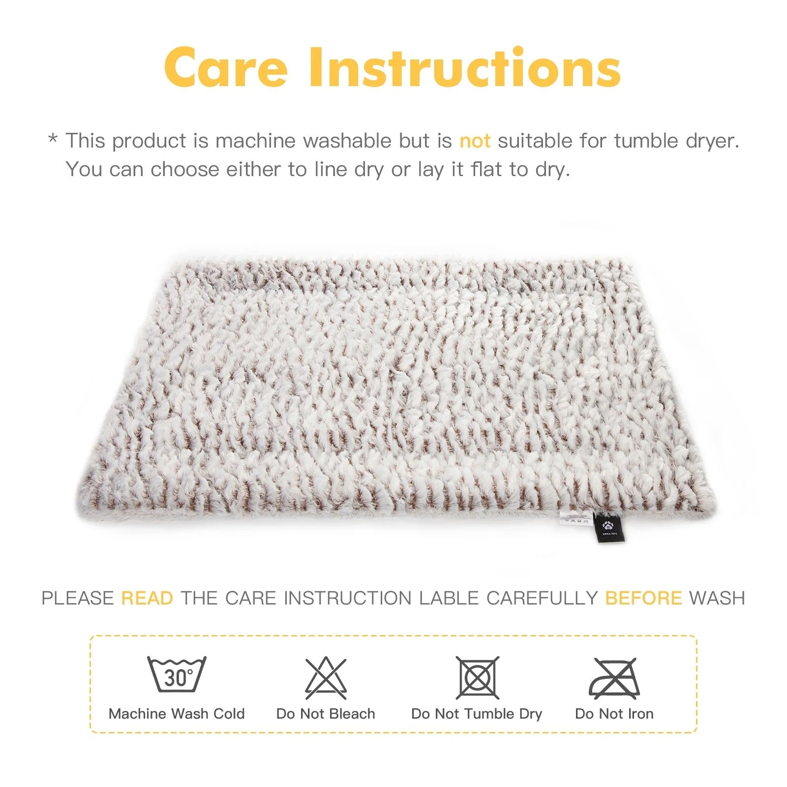 Self-Warming Reversible Cat Bed for Indoor Cats and Small Dogs, Thermal Plush Pet Pad with Soft Fluffy Cushion, Portable Cozy Heating Pet Bed for Rest and Sleep, Washable 27.5 x 18.5 Inches