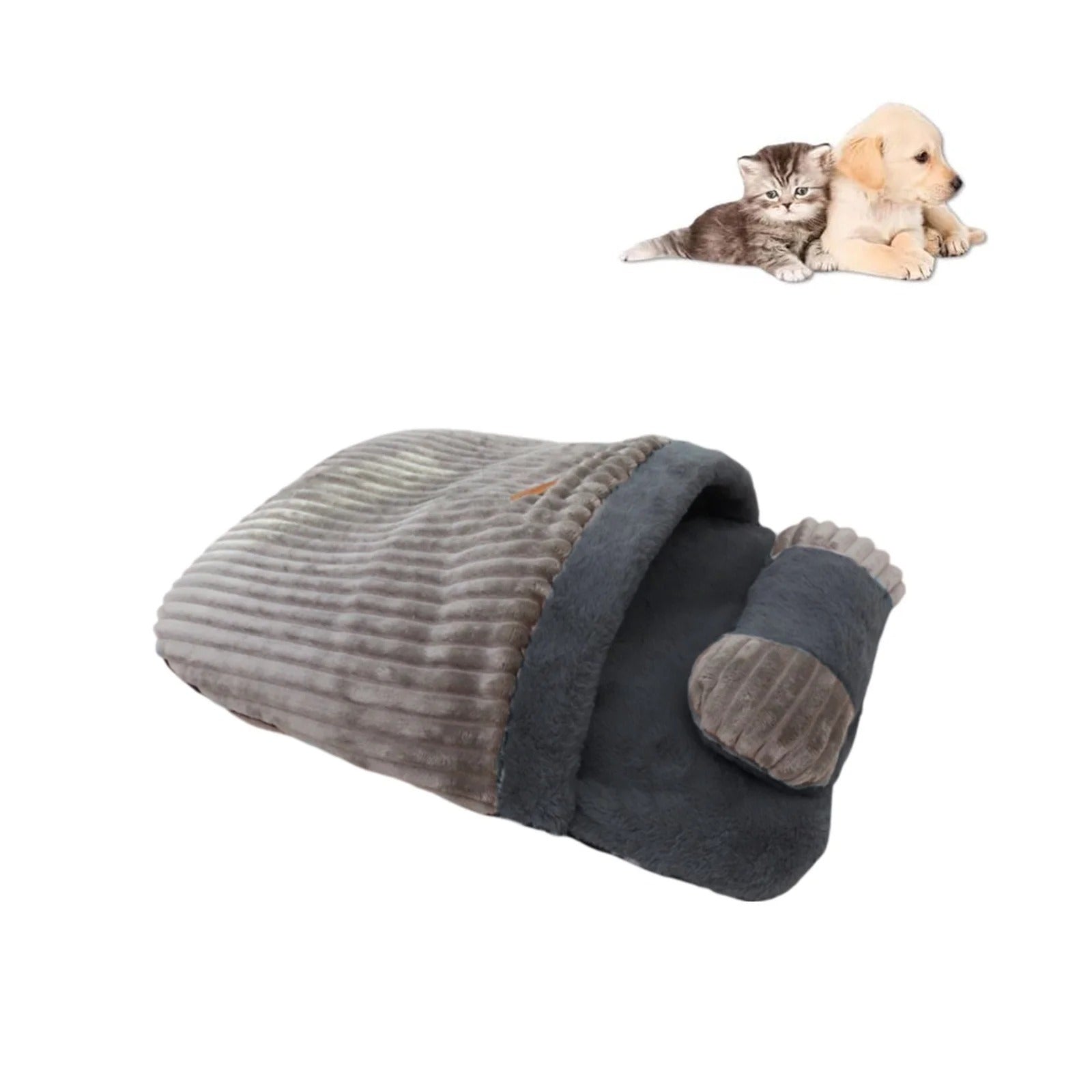 Cozy Cat Cave Bed – Self-Warming Plush Sleeping Bag for Indoor Cats & Kittens, Soft Thermal Pet Sack with Snuggle Design, Winter Cat Bed for Small Dogs & Puppies