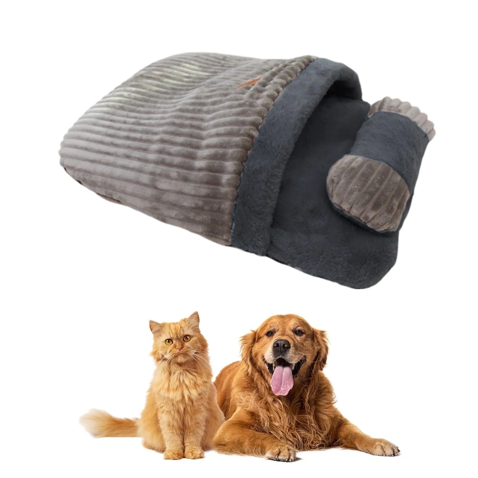 Cozy Cat Cave Bed – Self-Warming Plush Sleeping Bag for Indoor Cats & Kittens, Soft Thermal Pet Sack with Snuggle Design, Winter Cat Bed for Small Dogs & Puppies