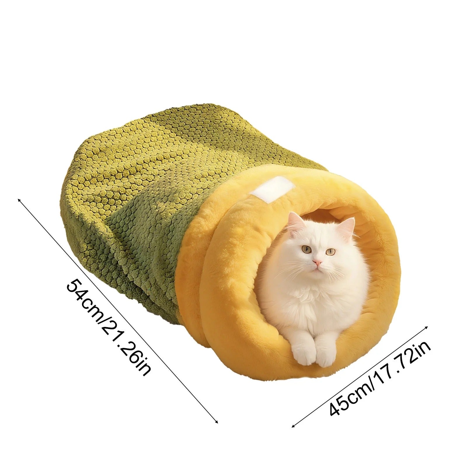 Cozy Cat Sleeping Bag Bed – Self-Warming Plush Sack, Winter Hideaway Cave Bed for Indoor Cats & Kittens, Soft Snuggle Sack for Small Dogs and Puppies