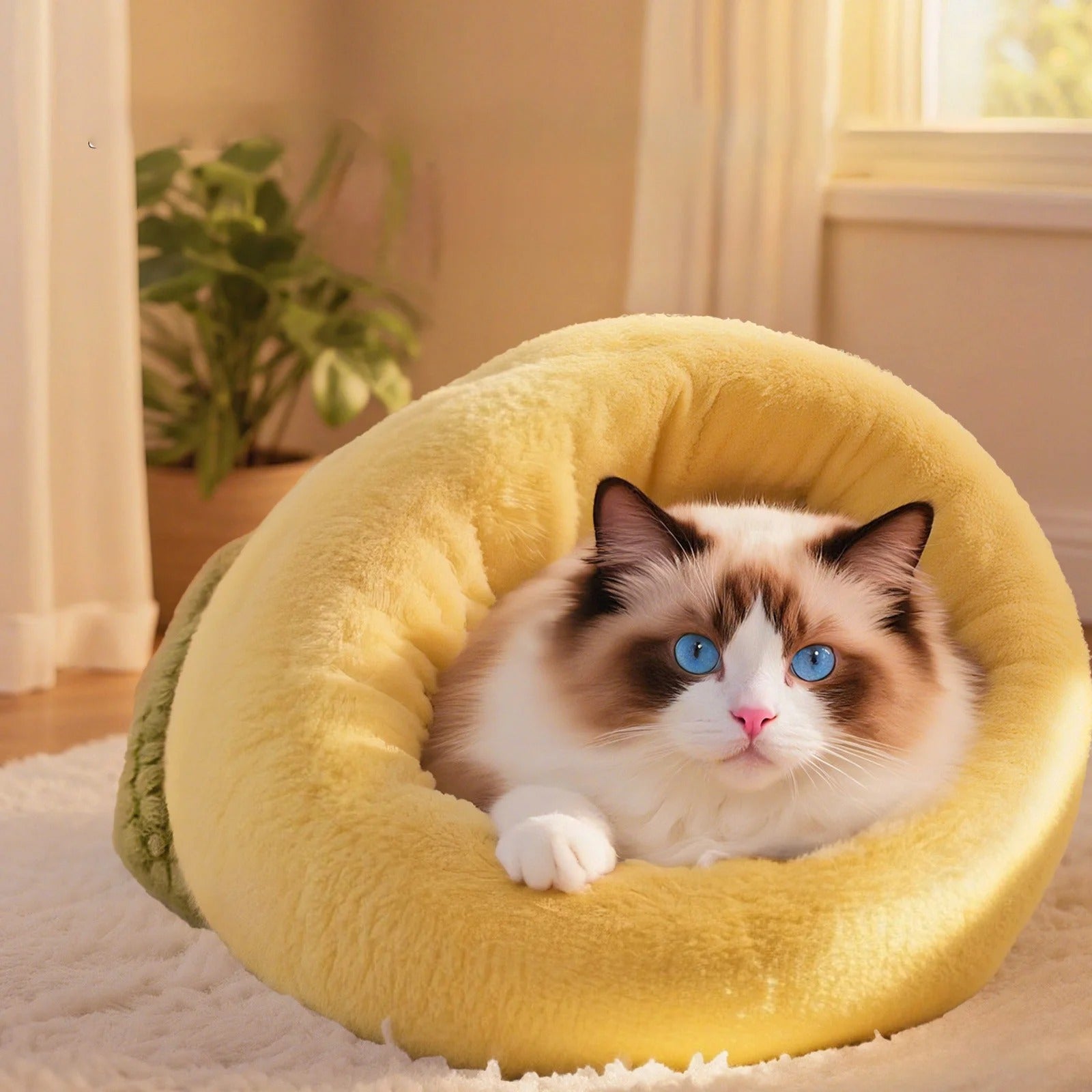 Cozy Cat Sleeping Bag Bed – Self-Warming Plush Sack, Winter Hideaway Cave Bed for Indoor Cats & Kittens, Soft Snuggle Sack for Small Dogs and Puppies