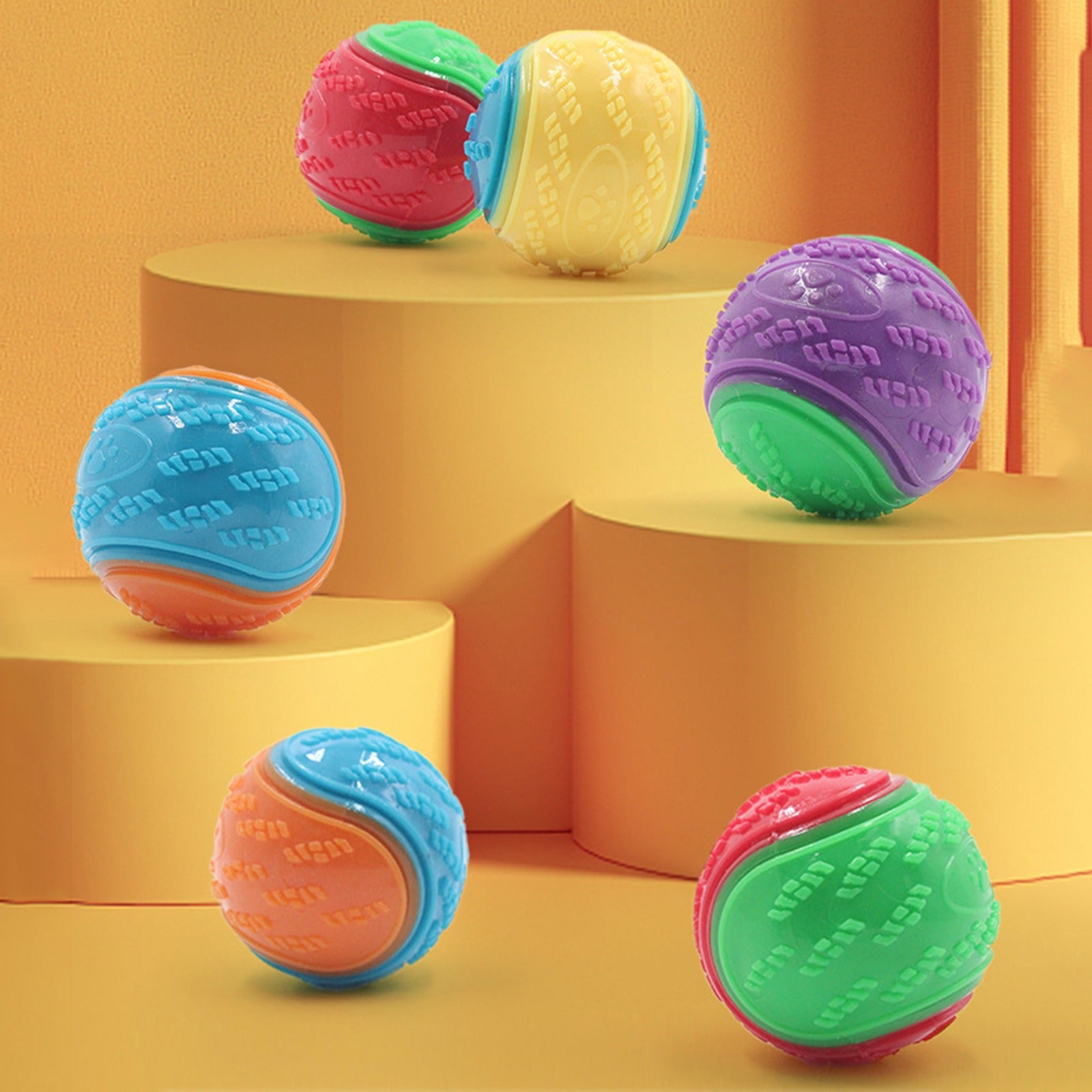 6-Pack Dog Chew Toys for Teething and Active Dogs, Durable Bite-Resistant Soft Plastic Chew Toys with Textured Surface for Interactive Play, Fetch, and Portable Pet Entertainment