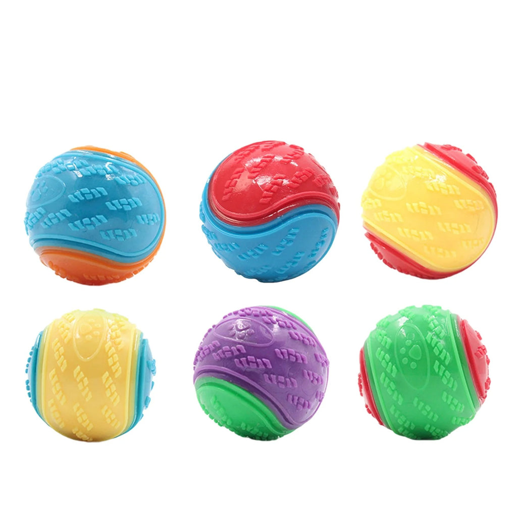 6-Pack Dog Chew Toys for Teething and Active Dogs, Durable Bite-Resistant Soft Plastic Chew Toys with Textured Surface for Interactive Play, Fetch, and Portable Pet Entertainment