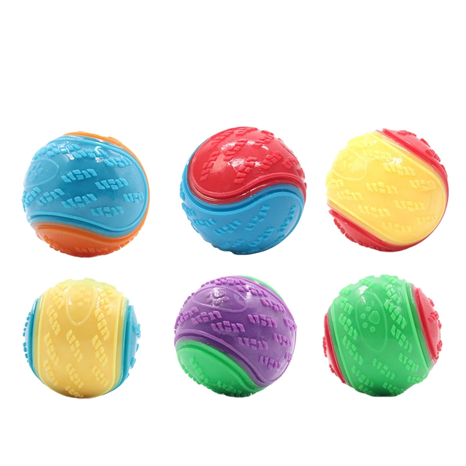 6-Pack Dog Chew Toys for Teething and Active Dogs, Durable Bite-Resistant Soft Plastic Chew Toys with Textured Surface for Interactive Play, Fetch, and Portable Pet Entertainment