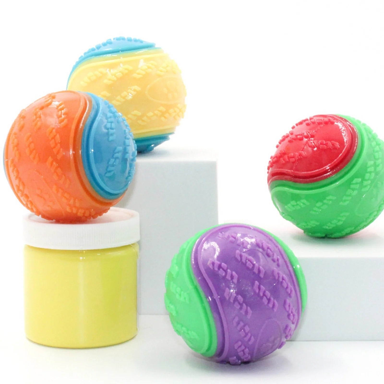 6-Pack Dog Chew Toys for Teething and Active Dogs, Durable Bite-Resistant Soft Plastic Chew Toys with Textured Surface for Interactive Play, Fetch, and Portable Pet Entertainment