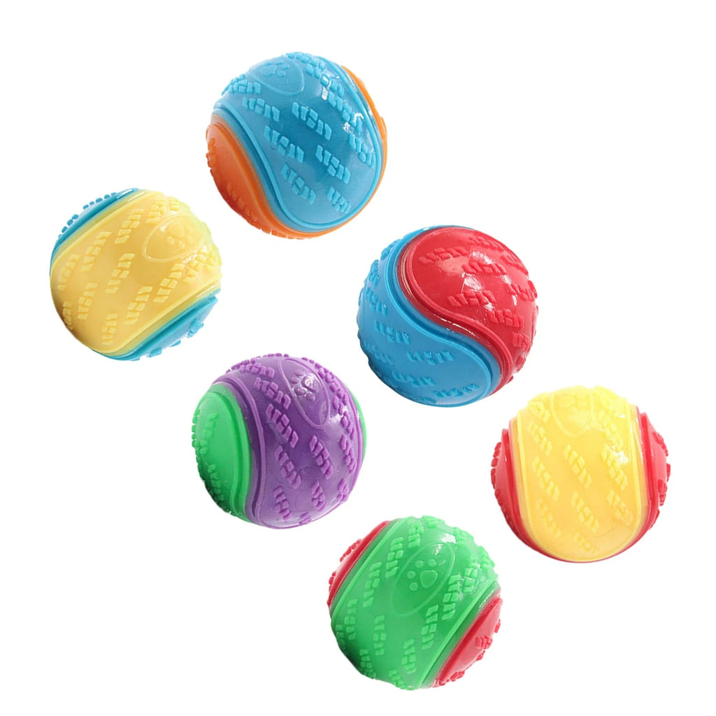 6-Pack Dog Chew Toys for Teething and Active Dogs, Durable Bite-Resistant Soft Plastic Chew Toys with Textured Surface for Interactive Play, Fetch, and Portable Pet Entertainment