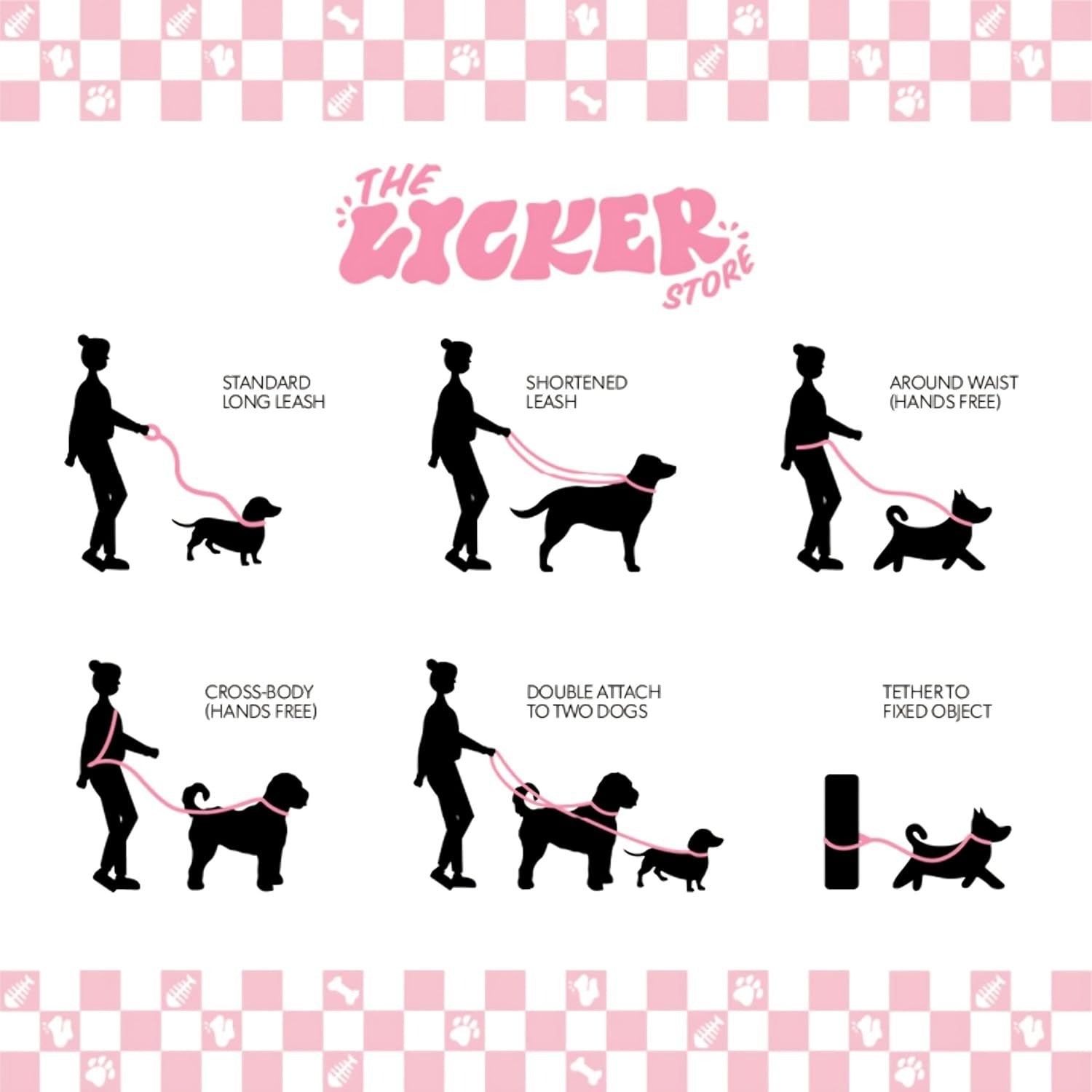 Adjustable Large Dog Hands-Free 6-in-1 Waterproof Leash and Collar Set with LED Flashlight, Poop Bag Holder, Bag Dispenser, Multi-Function Walking Gear for Small to Large Dogs, 8FT Periwinkle and Red